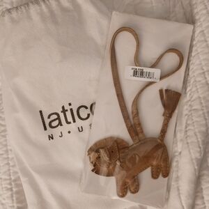 Latico Leather Lion Bag Charm - Tan